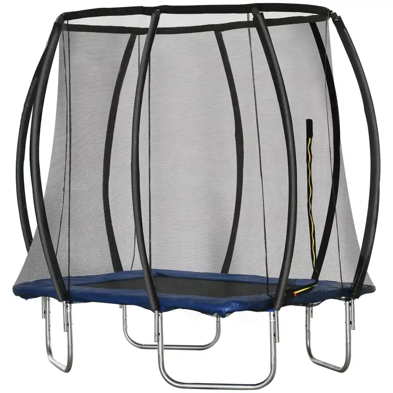 EASYCOMFORT Trampolino Elastico 210cm per Bambini e Adulti con Rete e Imbottiture Blu