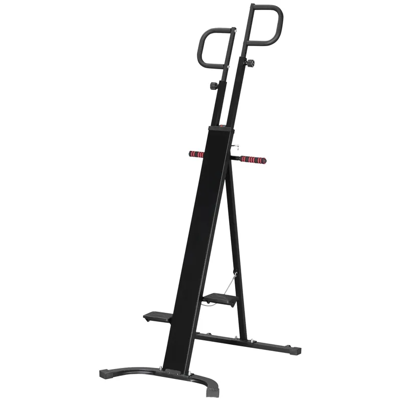EASYCOMFORT Vertical Climber con Monitor LCD e Altezza Regolabile, Arrampicatore in Acciaio e ABS, 100x60x175-195 cm, Nero