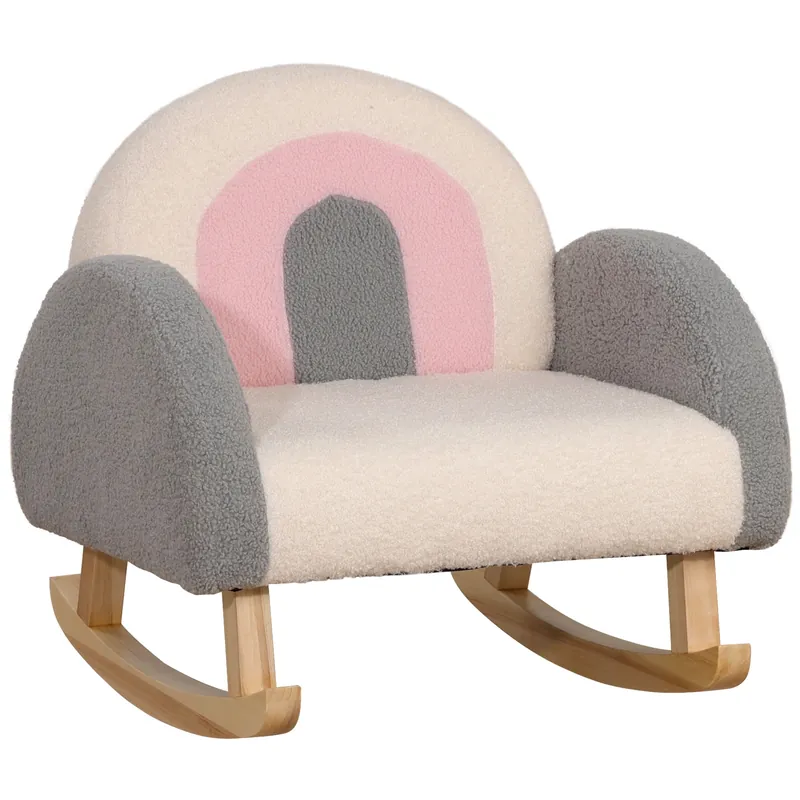 EASYCOMFORT Poltrona per Bambini 3-5 Anni con Braccioli Alti e Imbottitura Spessa, 50x45x44 cm, Grigia