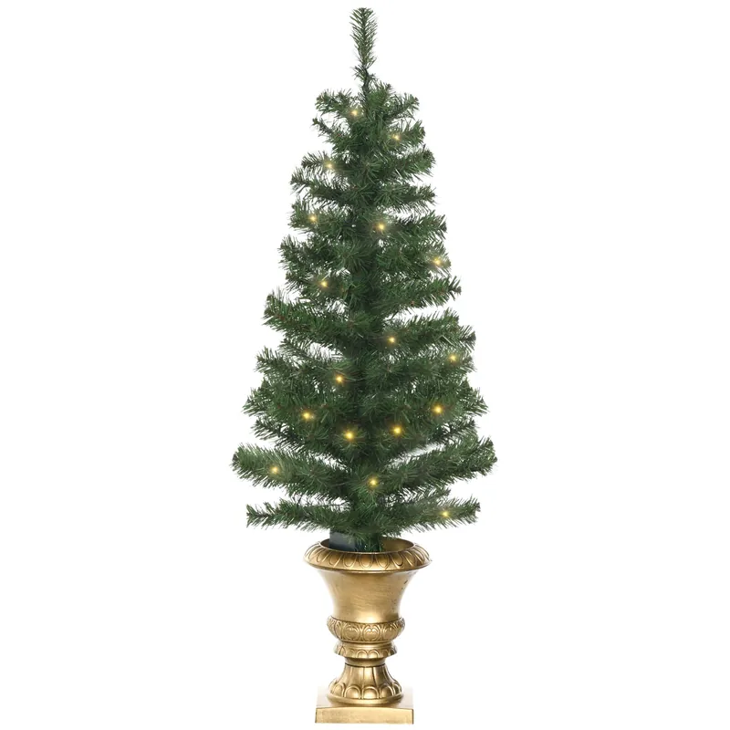 Easycomfort Albero di Natale Artificiale da 120cm con 60 Luci LED e 140 Rami per Interni, Verde