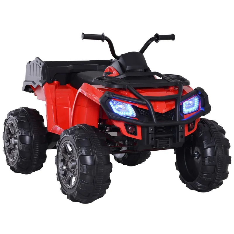 EASYCOMFORT Mini Quad Elettrico per Bambini per Esperienza di Guida Realistica 12V Velocità Massima 6km\\/h Lettore Musica MP3 Luci e Fanali, 120x79x78.5cm