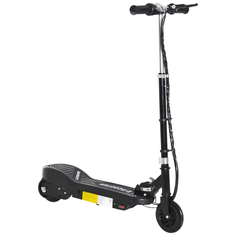 EASYCOMFORT Monopattino Elettrico per Bambini Pieghevole da 120W, Velocità Max 12km\\/h e Portata 50kg, 74x36x82.5-92.5 cm, Nero
