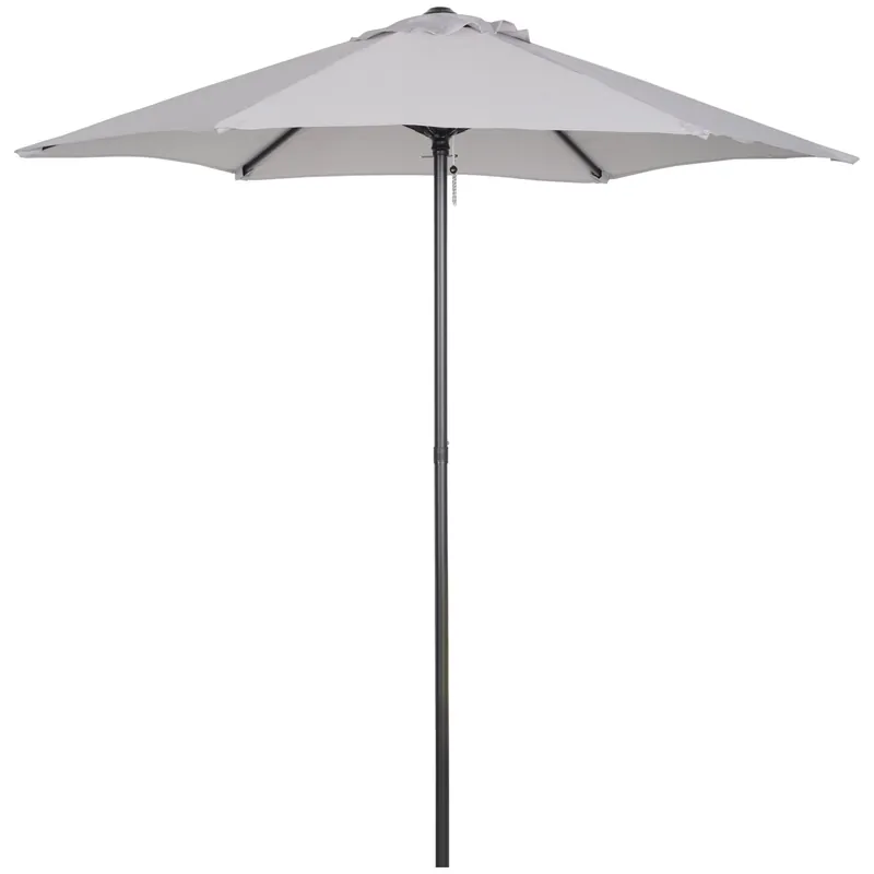 Easycomfort Outusnny Ombrellone 2x2 m da Giardino con Palo Centrale, Ombrellone per Esterno in Alluminio, Grigio Chiaro