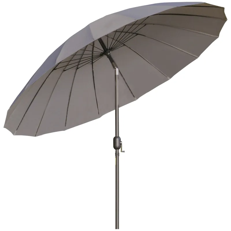 Easycomfort Ombrellone da Giardino e Terrazza Ø2.5x2.5 m con Manovella, 18 Stecche e Testa Inclinabile, Grigio Scuro
