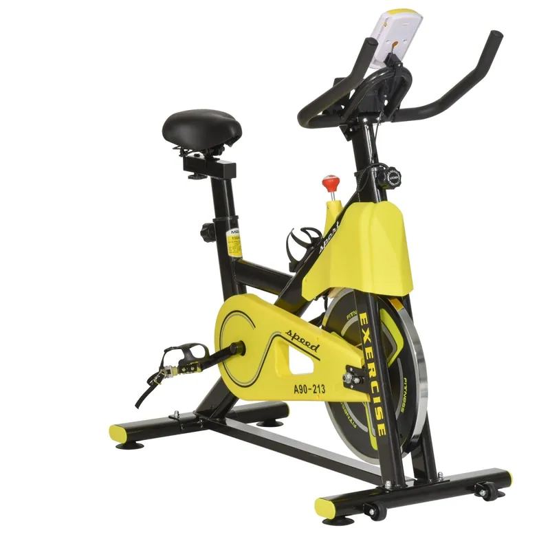EASYCOMFORT Cyclette Professionale con Schermo LCD e Supporto Smartphone, Fitness Cyclette da Camera con Sellino e Manubrio Regolabili, Volano 6kg, 50x100x101-113cm