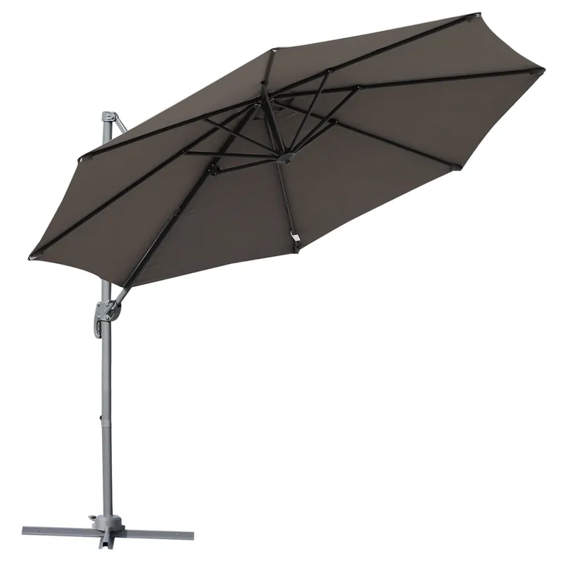 EASYCOMFORT Ombrellone parasole Decentrato Angolazione Regolabile Girevole a 360 da Giardino Φ294x248cm