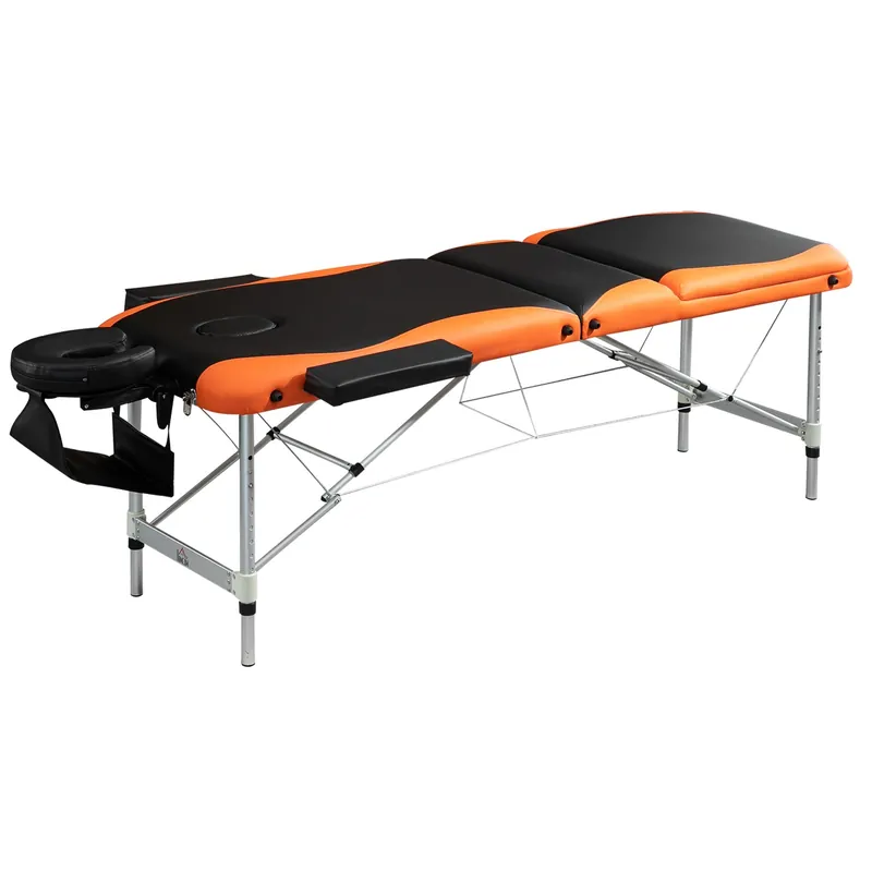 Easycomfort Lettino Massaggio Pieghevole in Alluminio, con Poggiatesta e Custodia per Trasporto, Max 225 Kg - 215 x 60 cm