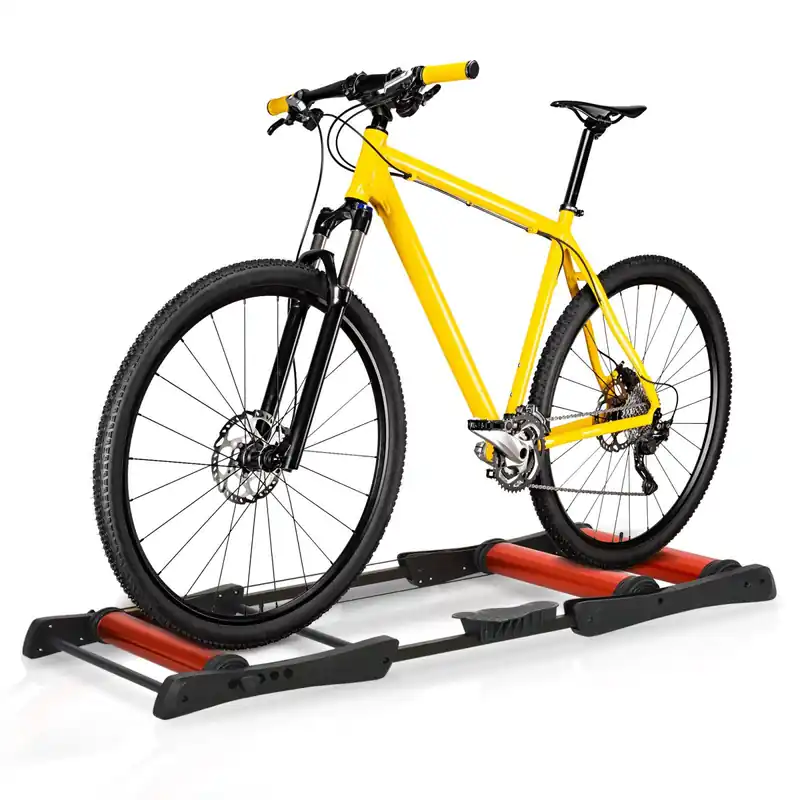 EASYCOMFORT Rullo per Bicicletta Trainer Pieghevole e Regolabile Rosso