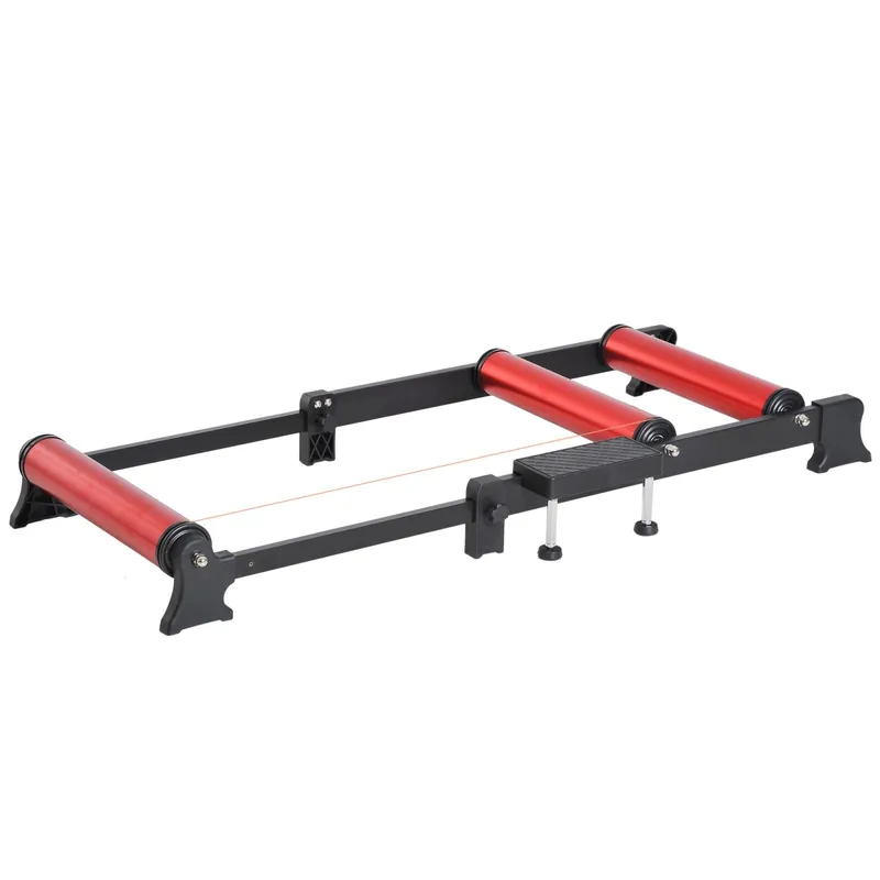 EASYCOMFORT Rullo Bici Allenamento Lunghezza Regolabile Nero e Rosso 54x14.5x93-145cm