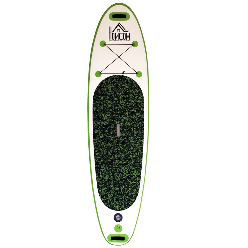EASYCOMFORT Tavola Gonfiabile SUP Stand Up Paddle con Pagaia Regolabile, Tavola da Surf con Accessori, Verde 302x76x15cm