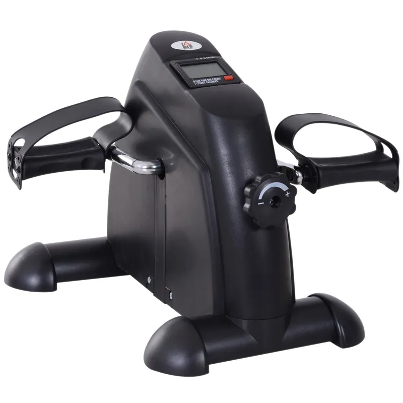 EASYCOMFORT Mini Cyclette Portatile per l'Allenamento di Gambe per Braccia con Display LCD TPR, PP, PP, ruota in ghisa 35 x 40 x 31 cm Nero