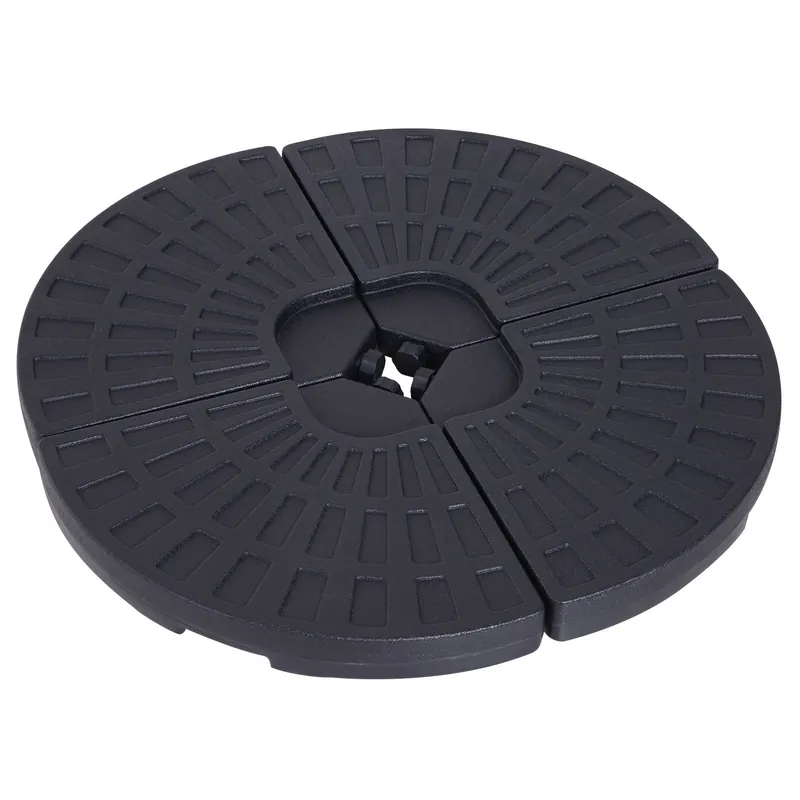 EASYCOMFORT Set Base per Ombrellone 4 Pezzi Componibili Max. 17 Litri Nero HDPE