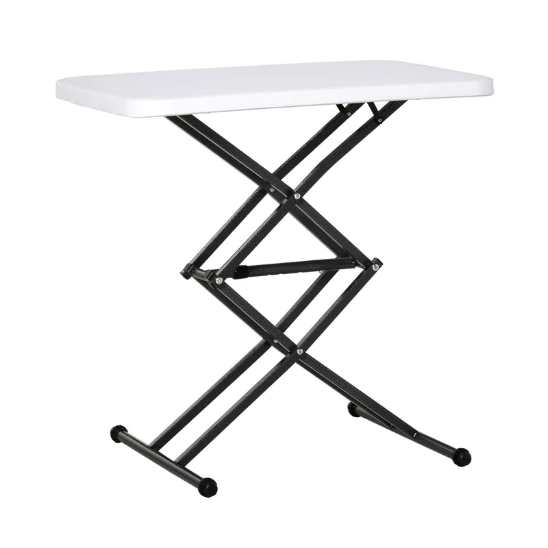 EASYCOMFORT Tavolino Pieghevole da Giardino con Altezza Regolabile su 4 Livelli