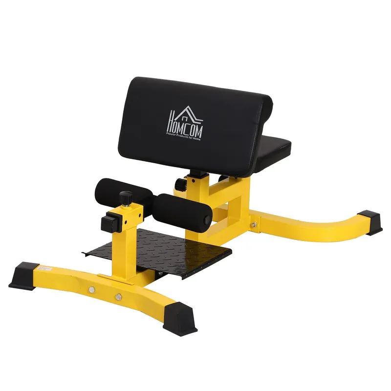 EASYCOMFORT Squat Machine Multifunzione 3 in 1 Regolabile Sit Up Push Up per Il Fitness, Fianchi e Gambe Acciaio, Nero