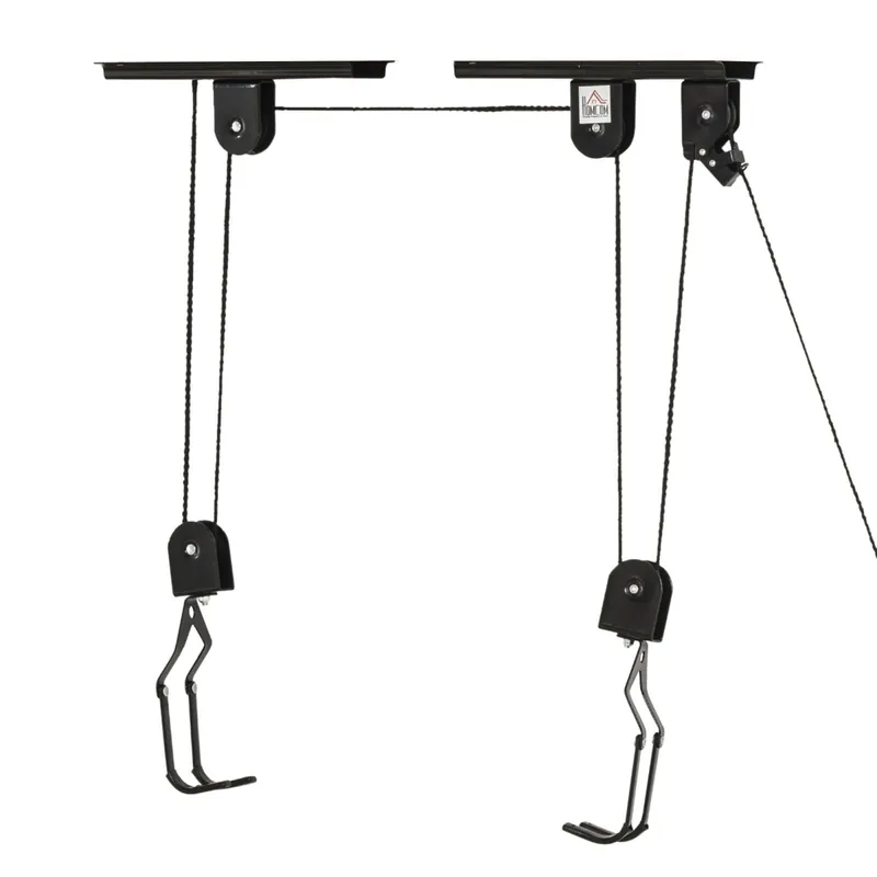 EASYCOMFORT Paranco per Bici Sistema di Puleggia, Ganci, Max. Carico 20kg, in Acciaio PP