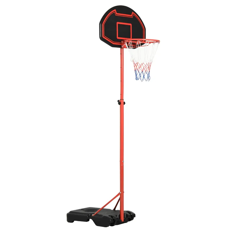 Easycomfort Canestro Portatile Canestro Basket da Esterno con Altezza Regolabile 193.5-248.5cm e Base da Riempire con Acqua o Sabbia, in Acciaio e Nylon 74x127x193.5-248.5cm
