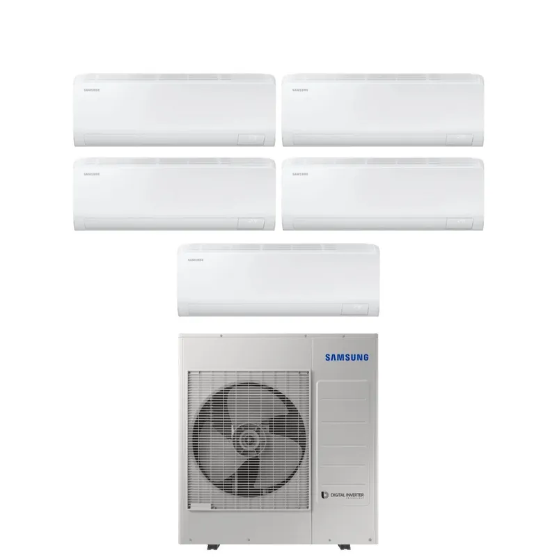 Climatizzatore Condizionatore Samsung Penta Split Inverter serie CEBU S2 9+9+12+12+12 con AJ100TXJ5KG R-32 Wi-Fi Integrato 9000+9000+12000+12000+12000 - Novità