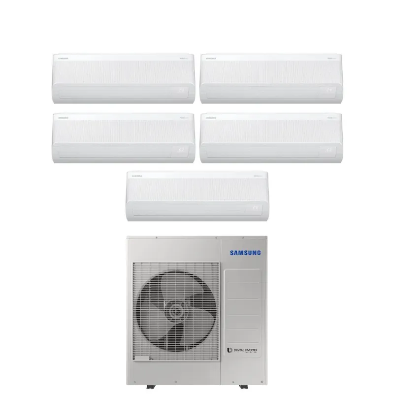Condizionatore Samsung Penta Split WINDFREE ELITE S2 7+7+9+9+12 con AJ100TXJ5KG R-32 Wi-Fi Integrato