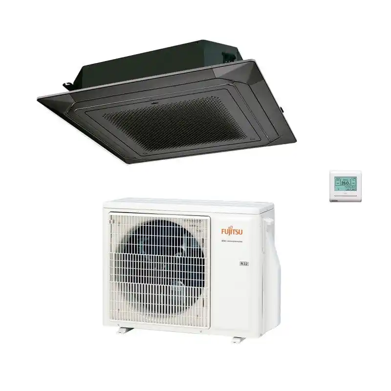 Climatizzatore Condizionatore Fujitsu Cassetta 4 Vie serie ECO KR Circular Flow 54000 Btu R-32 cod. 3NGF88455 Black Nero AUXG54KRLB - NOVITA'
