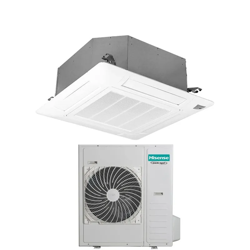 Condizionatore a Cassetta Hisense Turbo 48000 Btu AUC140UR4RKC8 R-32 Wi-Fi Optional con Telecomando e Pannello