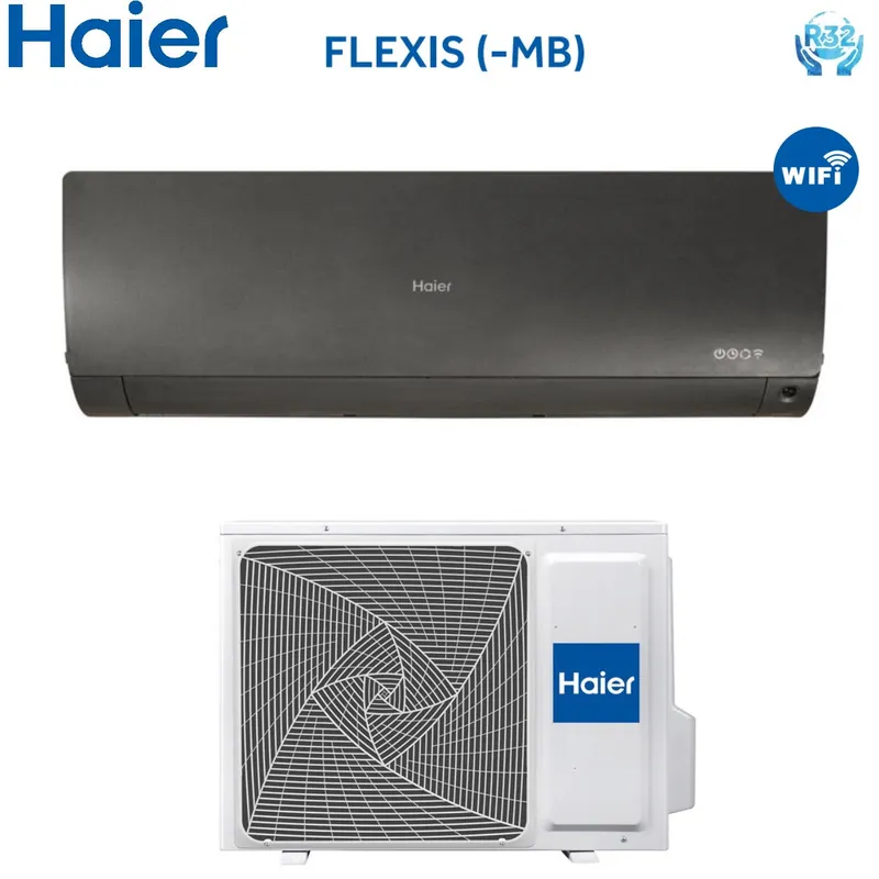 Climatizzatore Condizionatore Haier Inverter serie FLEXIS BLACK 24000 Btu AS71S2SF1FA-MB R-32 Wi-Fi Integrato Colore Nero