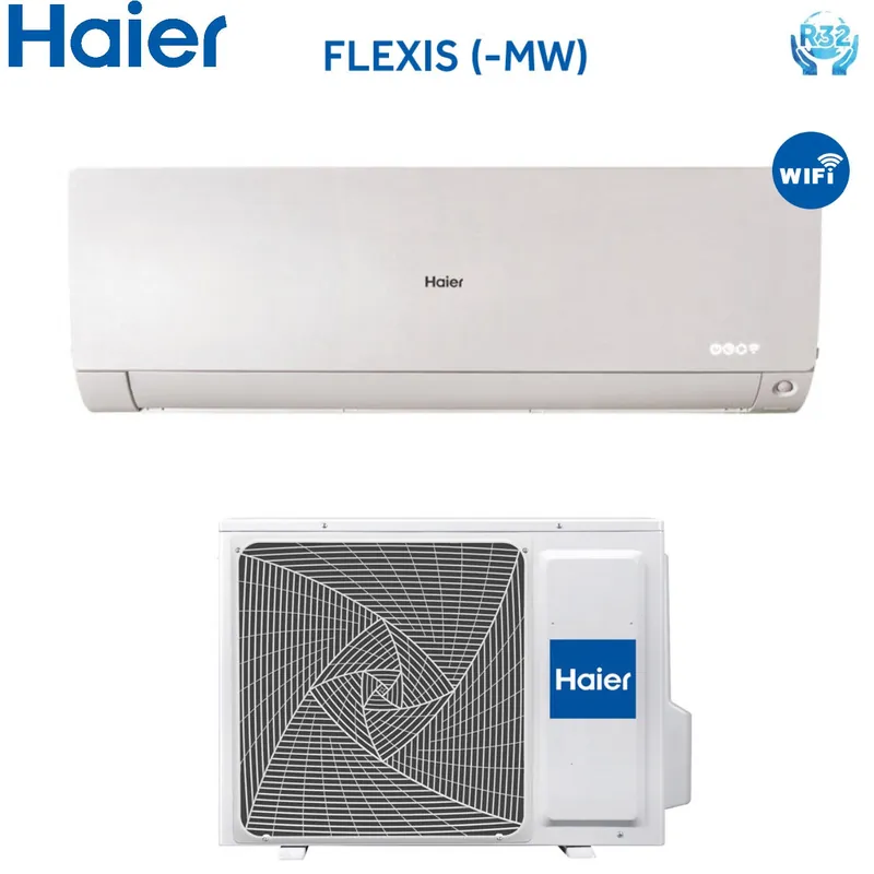 Climatizzatore Condizionatore Haier Inverter serie FLEXIS WHITE 18000 Btu AS50S2SF1FA-MW R-32 Wi-Fi Integrato Colore Bianco