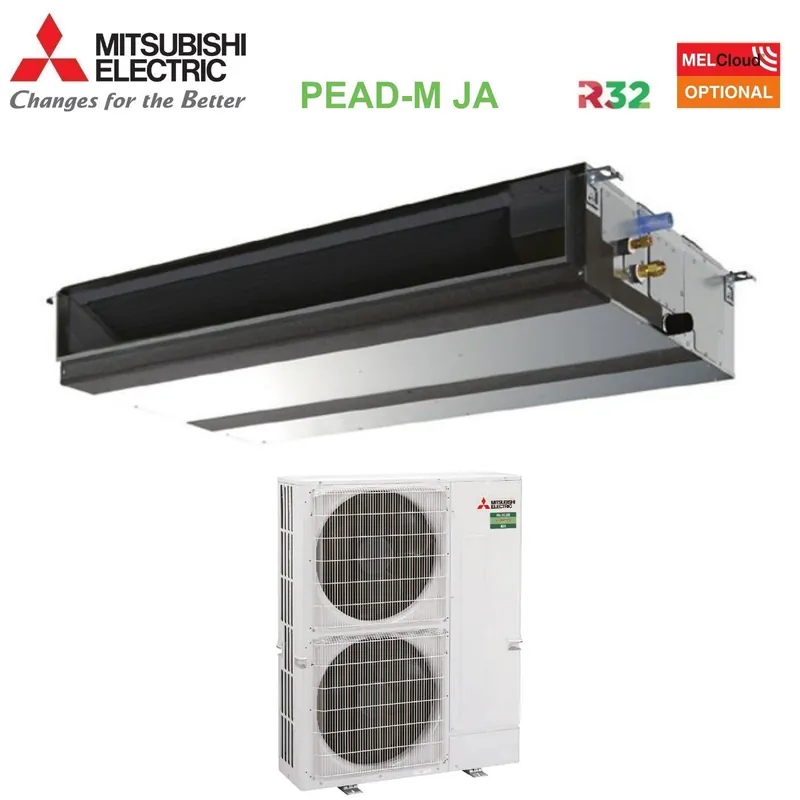 Climatizzatore Condizionatore Mitsubishi Electric Canalizzato Canalizzabile Power Inverter Media Prevalenza 34000 Btu PEAD-M100JA + PUZ-ZM100VKA Monofase R-32 Wi-Fi Optional