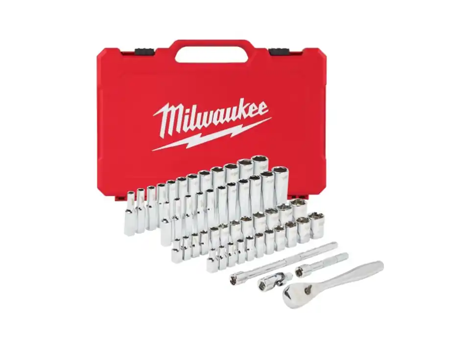 Set metrico & imperiale di cricchetto e bussole da 1/4" - 50 pezzi