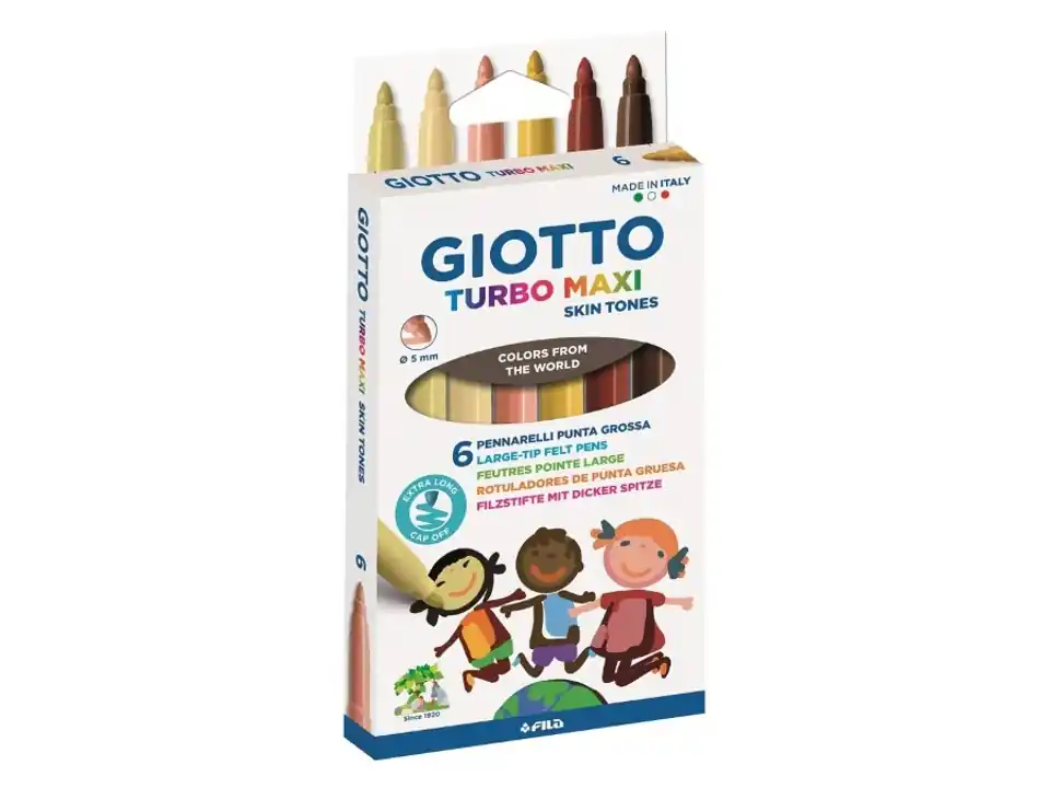 Pennarelli giotto turbo maxi skin tones astuccio 6 pezzi