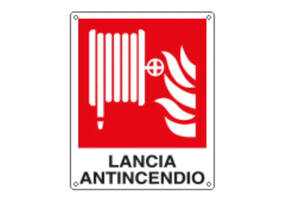 Cartello antincendio "lancia antincendio" 25x31 cm