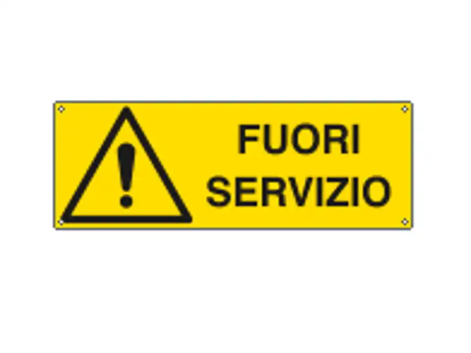 Cartello pericolo "fuori servizio" 32x12,5 cm