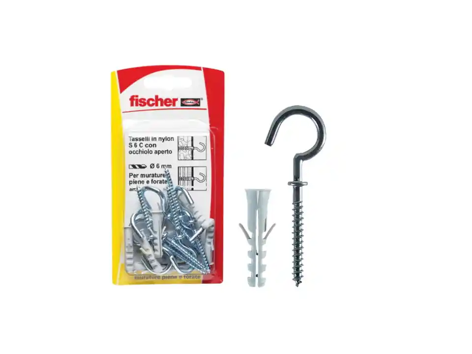 Fissaggio in nylon con accessori s c/2 k in blister, ø foro 6 mm, 10 pz