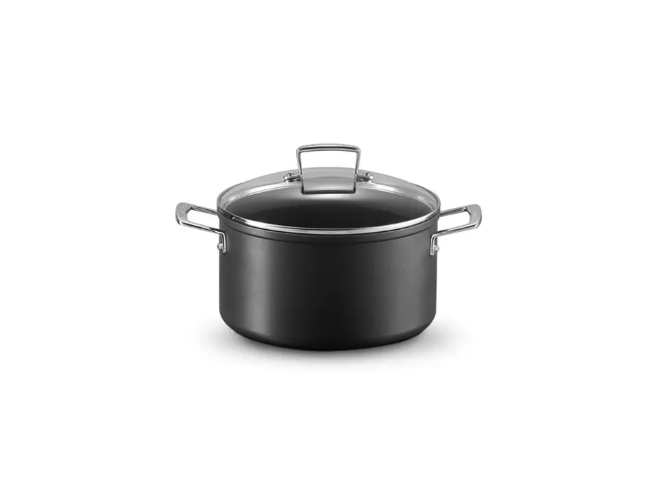 Pentola in alluminio antiaderente con coperchio vetro, ø24 cm