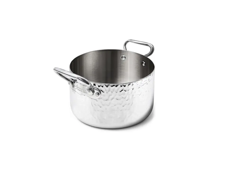 Casseruola alta in aluinox 3ply martellato con 2 maniglie in acciaio inox, ø 16 cm