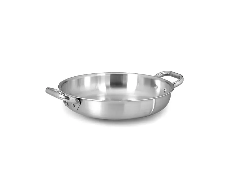 Tegame induzione in aluinox 3mm 2 maniglie - ø20 cm