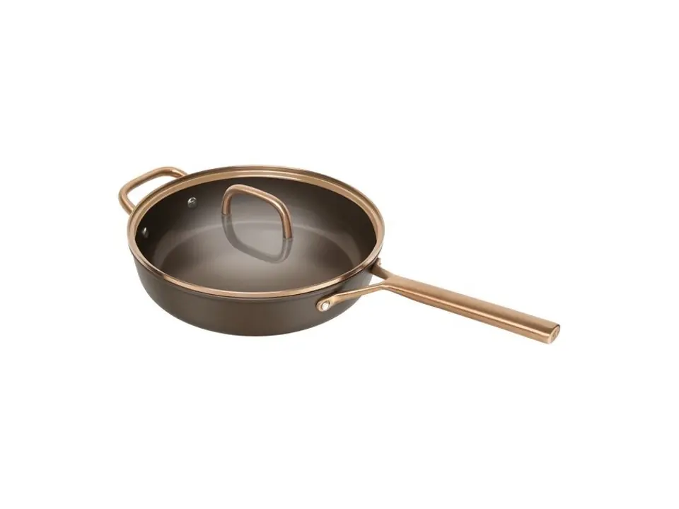 Milano, tegame marrone con coperchio in vetro - 28 cm