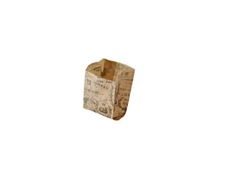Sacchetto in carta "vintage", 40g/mq- 10+7.5x14 cm, 2000 pz