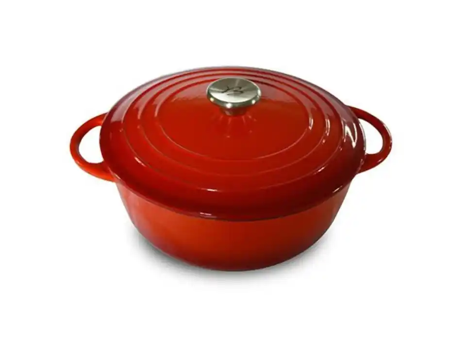 Cocotte bassa in ghisa smaltata con coperchio, ø 26 cm
