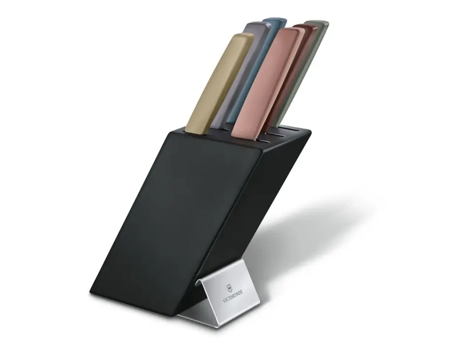 Swiss modern, ceppo coltelli 6 pezzi colorati