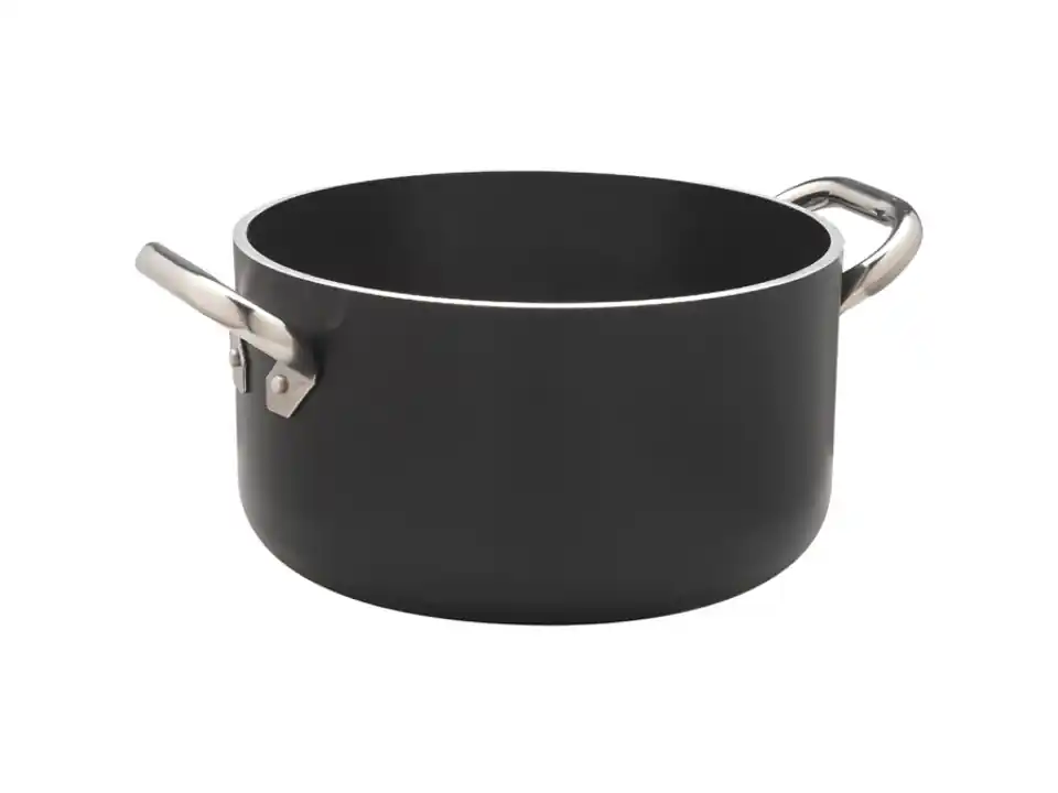 Casseruola antiaderente induzione alblack alta in alluminio 5mm 2 maniglie - 32 cm