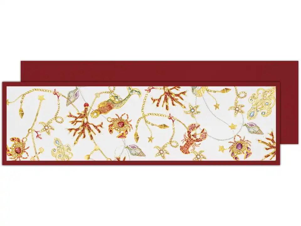Portofino - runner rosso in cotone 48 x 150 cm