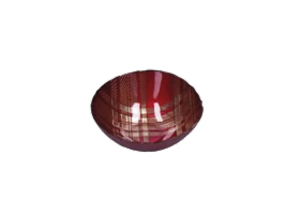 Highland, ciotola vetro rosso e oro