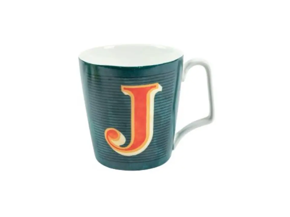Monogram mug j in porcellana