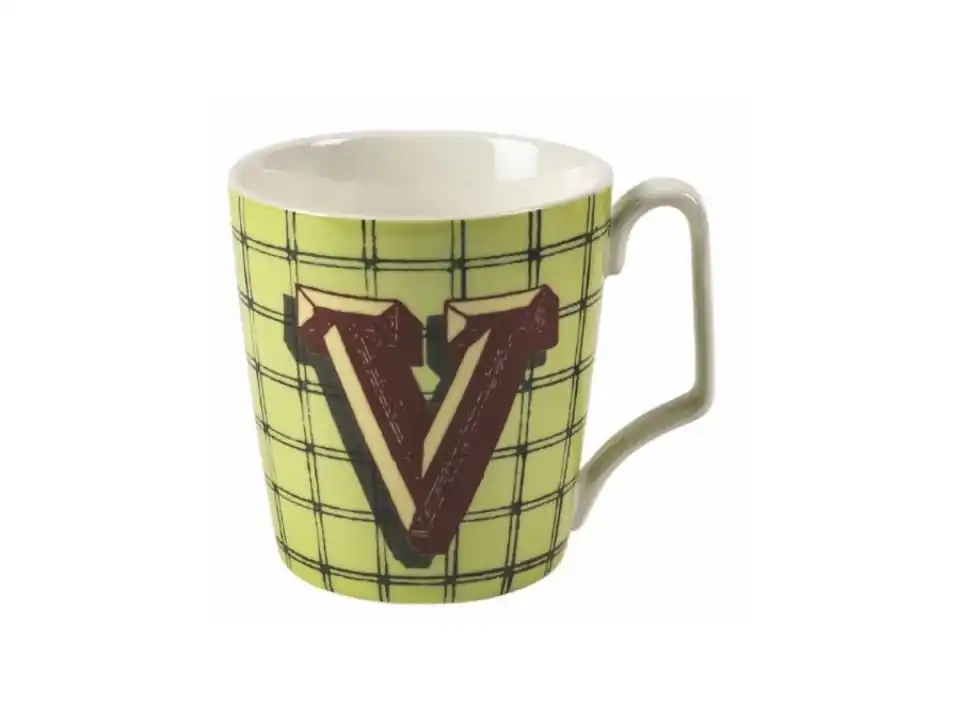 Monogram mug v in porcellana