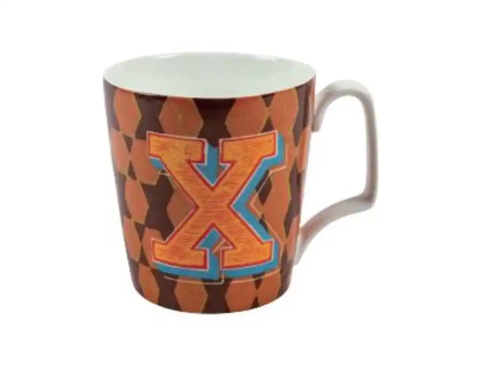 Monogram mug x in porcellana