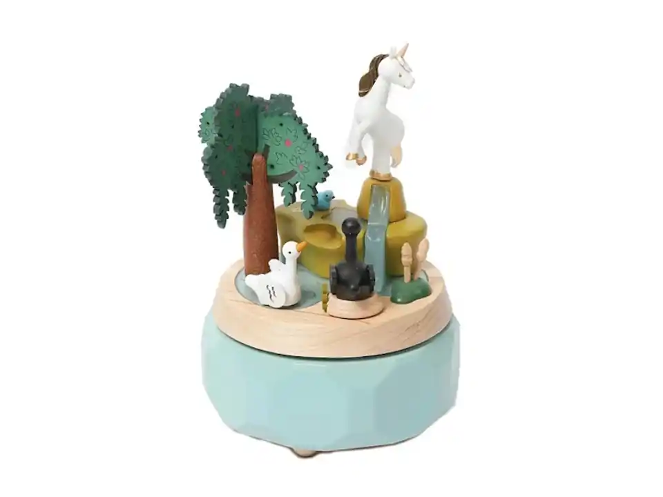 Carillon multi rotante - unicorno con cigni