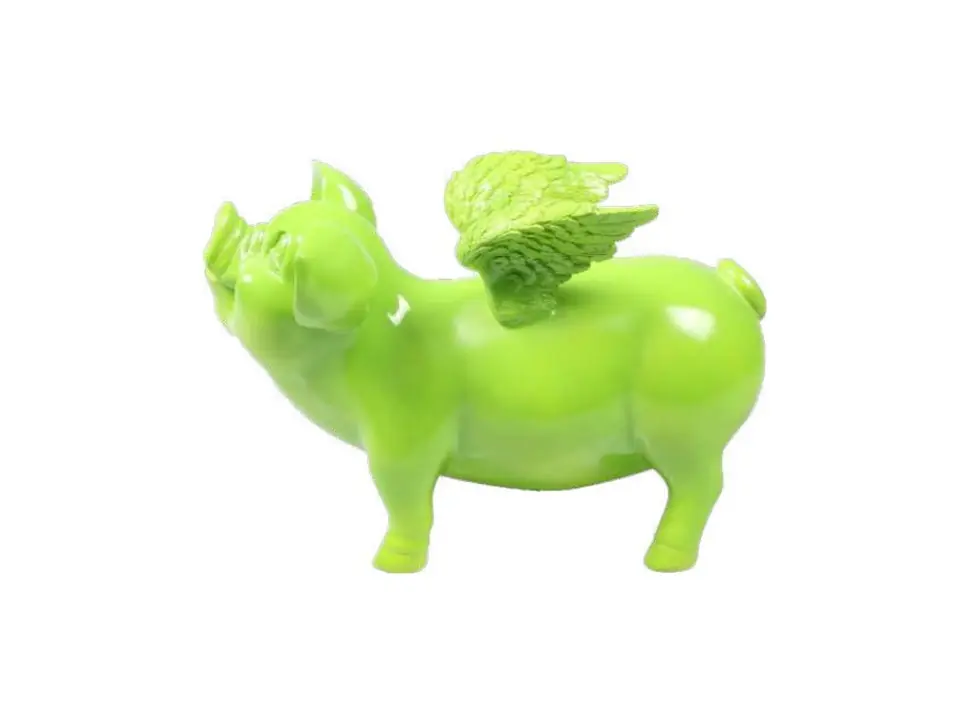 Flying pig, 25 cm, verde