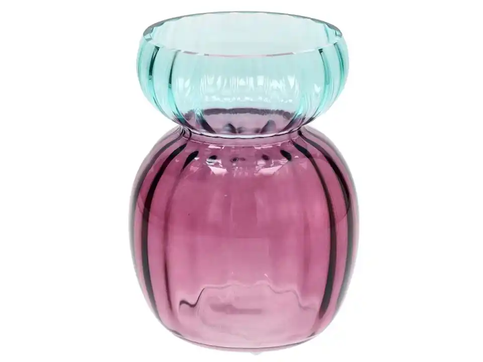 Galassia mina, vaso bicolore h12 viola/azzurro