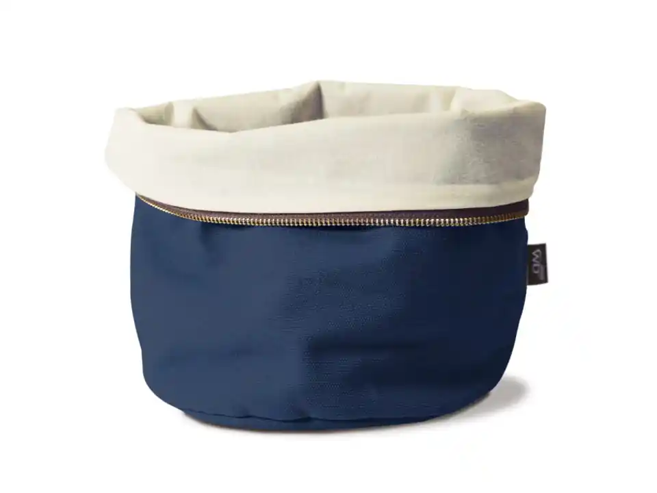 Sacchetto pane riscaldabile in cotone, blu