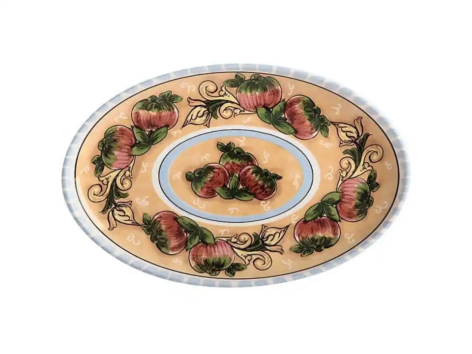 Ceramica salerno mele, piatto ovale 40x26 cm